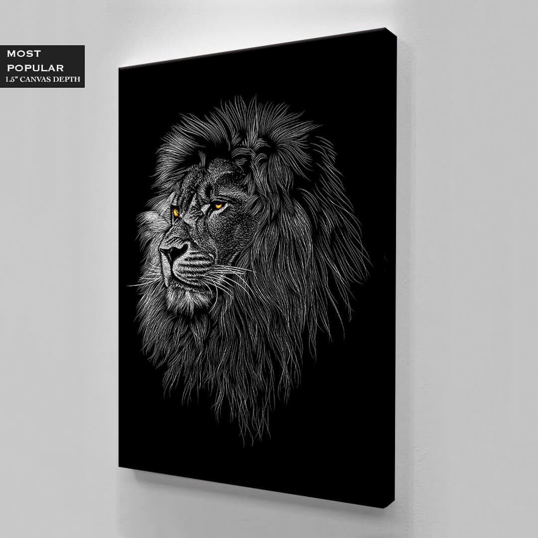 Adult Will Lion Head motivation of art inspirational canvas, living room poster