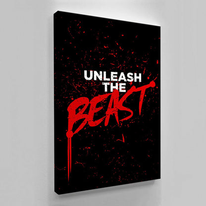 Unleash the Beast Art - Motivational Canvas - Unstoppable Gym Monster Poster - Bold Gym Statement Sign - Acrylic Print Bodybuilding Metal Print