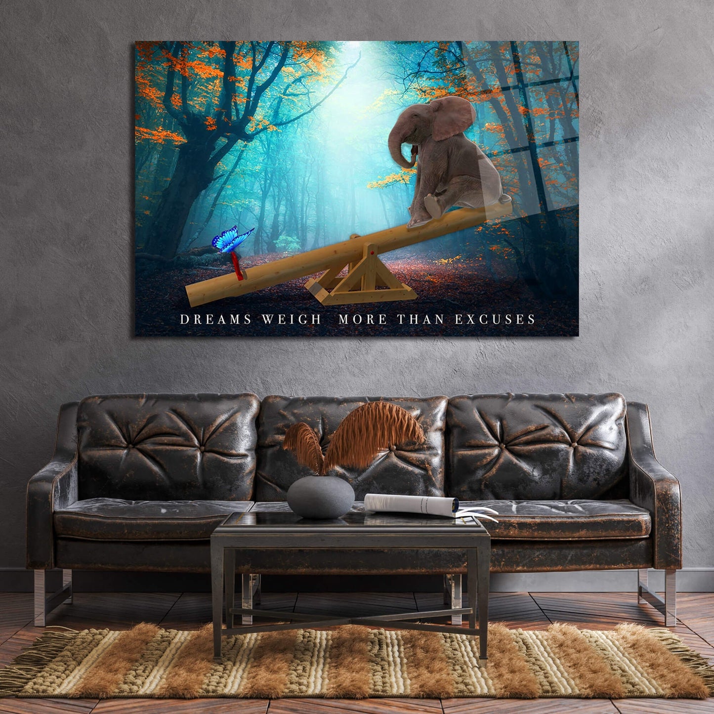 Dreams Weigh More Than Excuses Canvas Motivational Metal Poster Print Inspirational Acrylic Wall Art Dreaming Hustle Office Art Decor