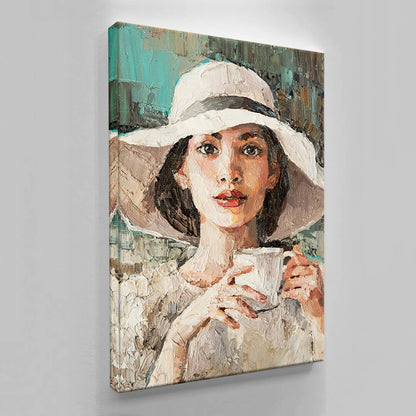 Elegant Woman Drinking Coffee