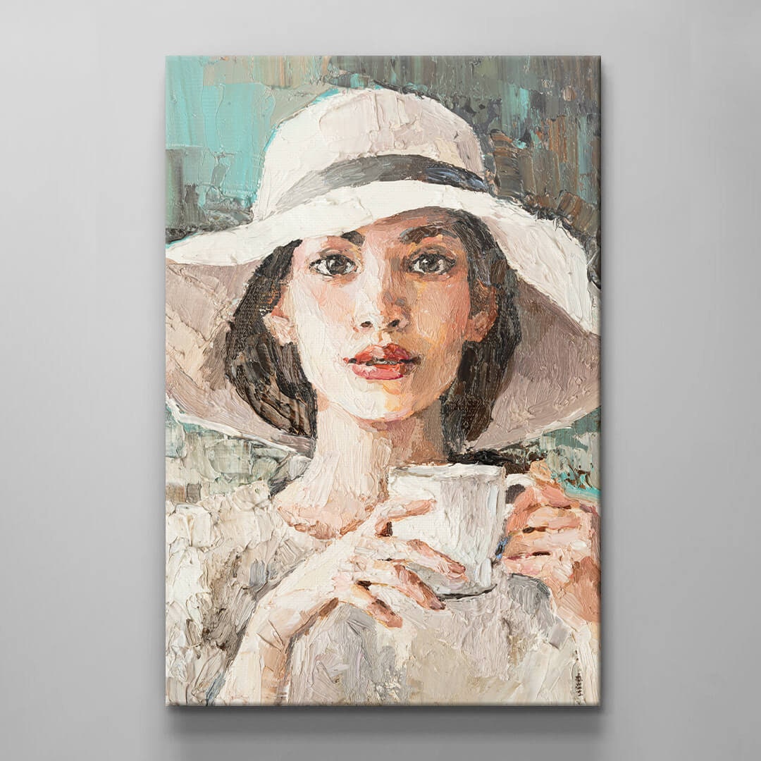 Elegant Woman Drinking Coffee