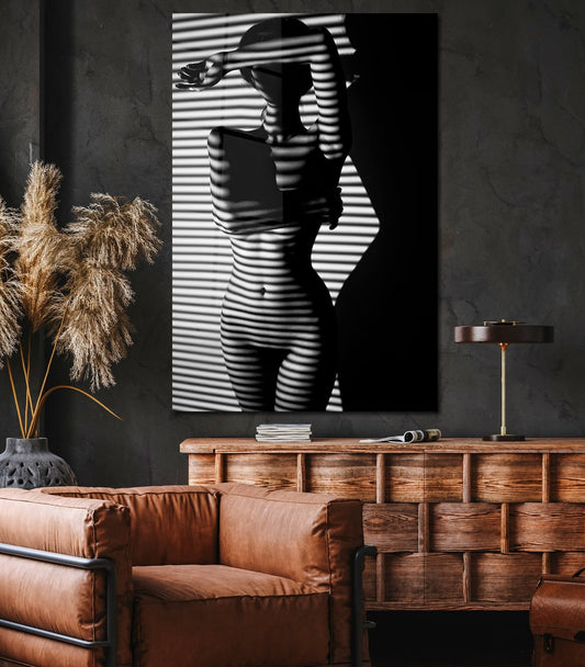 Black and White Girl sensual woman black and white girl art living room canvas