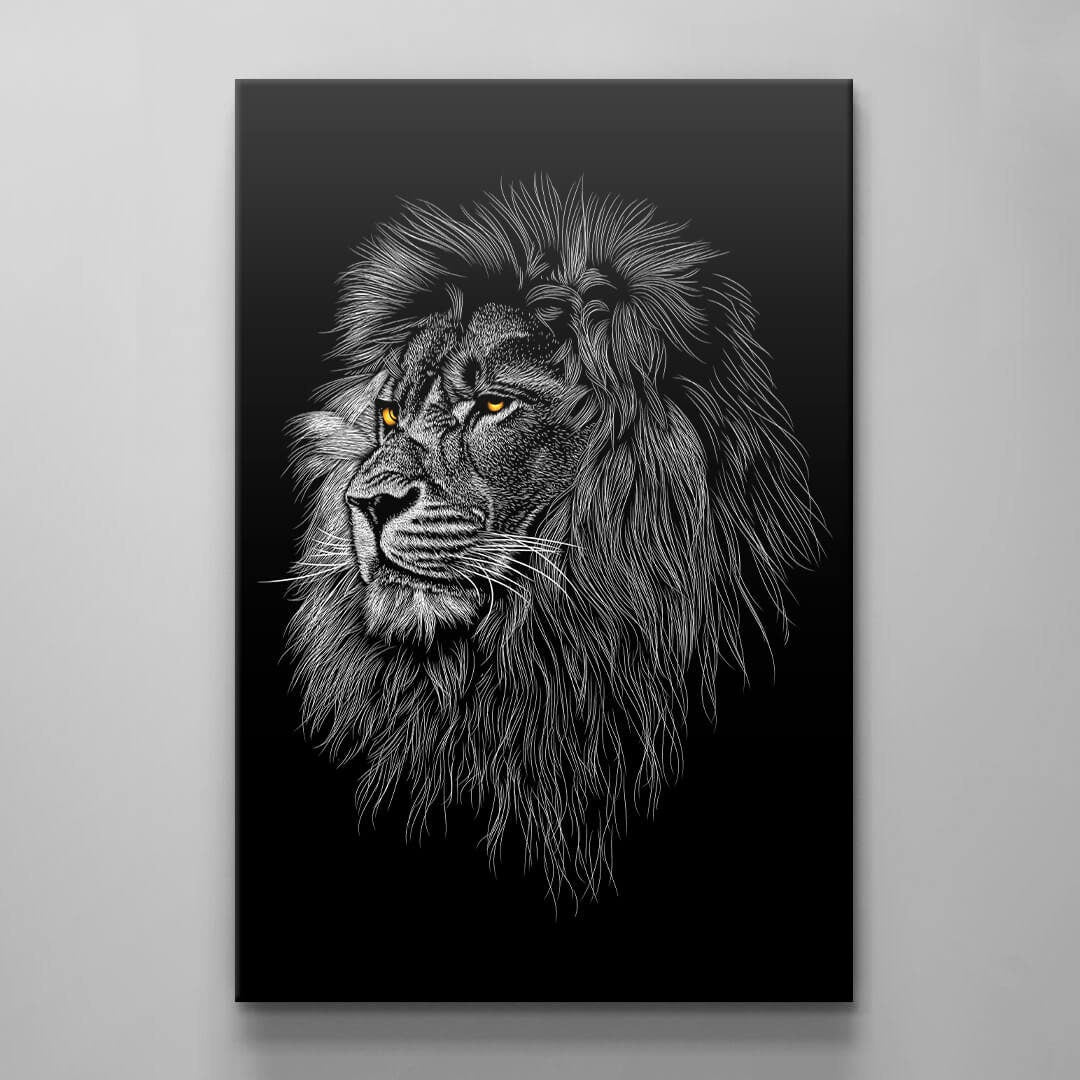 Adult Will Lion Head motivation of art inspirational canvas, living room poster