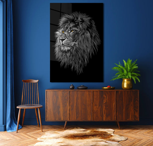 Adult Will Lion Head motivation of art inspirational canvas, living room poster