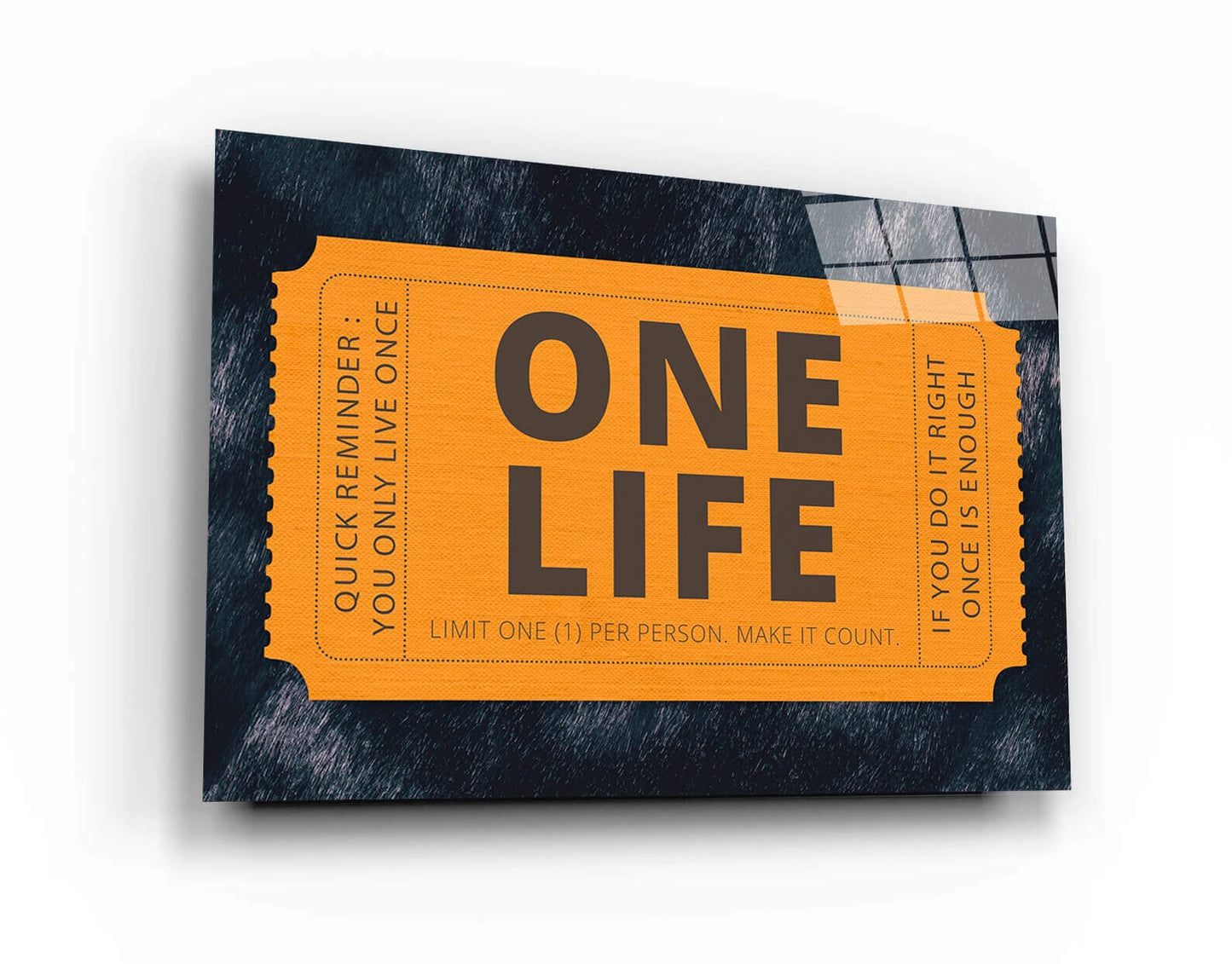 One Life Ticket Canvas You Only Live Once Carpe Diem Metal Poster Live Today Inspirational Acrylic Wall Art Live Now and Make It Count