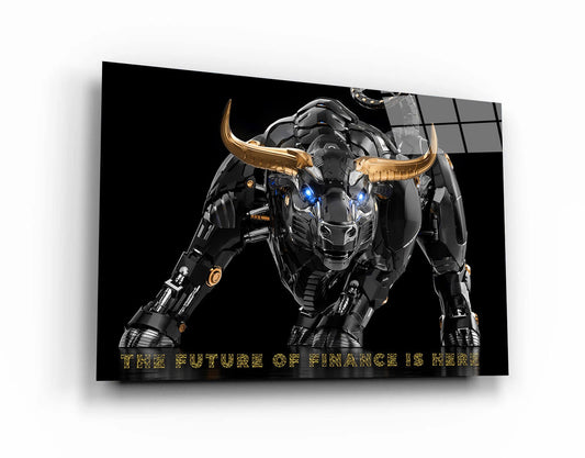 Miami Trade Bull Canvas Motivational Crypto Symbol Metal Poster Print Investment Financial Black Modern Bull Similar to New York Bull Art