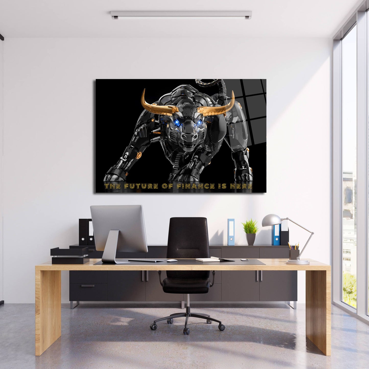 Miami Trade Bull Canvas Motivational Crypto Symbol Metal Poster Print Investment Financial Black Modern Bull Similar to New York Bull Art