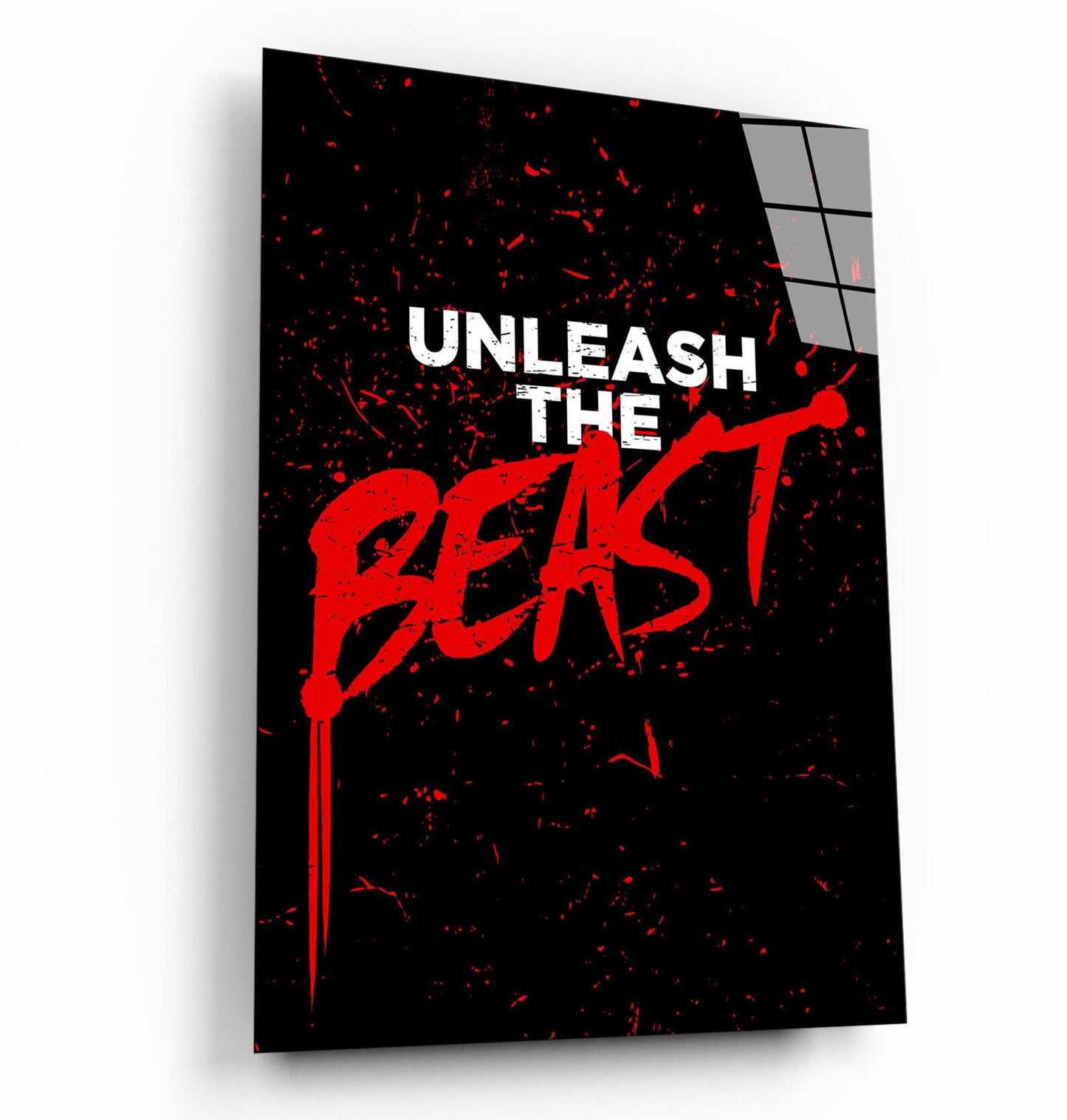 Unleash the Beast Art - Motivational Canvas - Unstoppable Gym Monster Poster - Bold Gym Statement Sign - Acrylic Print Bodybuilding Metal Print