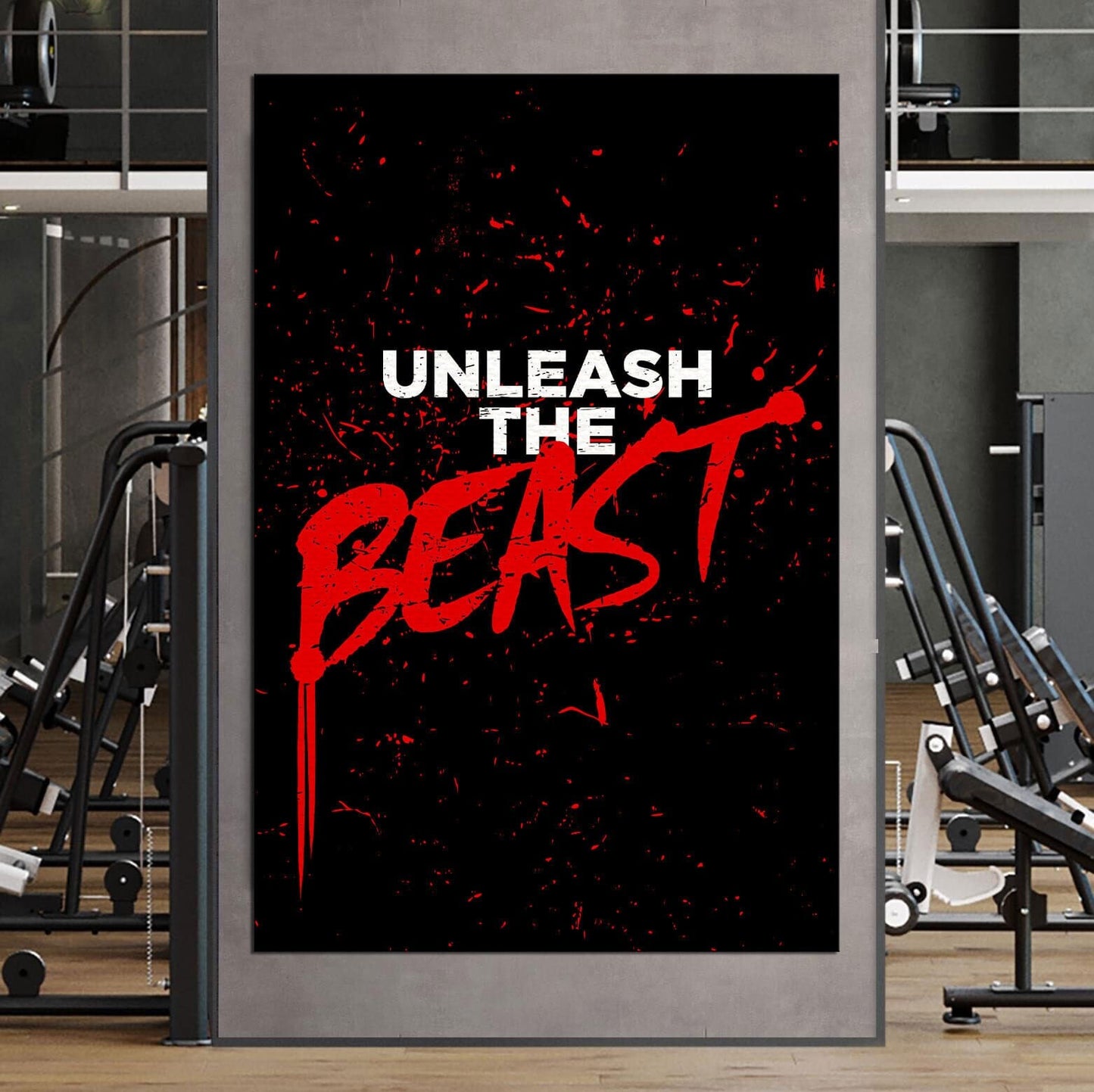 Unleash the Beast Art - Motivational Canvas - Unstoppable Gym Monster Poster - Bold Gym Statement Sign - Acrylic Print Bodybuilding Metal Print