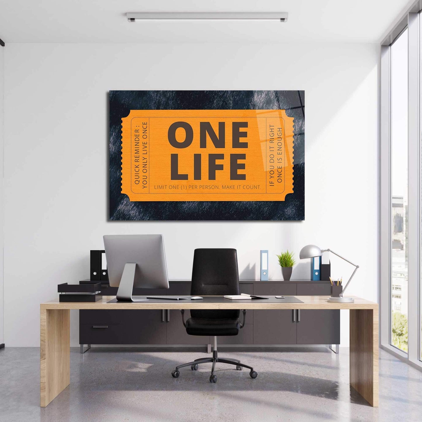 One Life Ticket Canvas You Only Live Once Carpe Diem Metal Poster Live Today Inspirational Acrylic Wall Art Live Now and Make It Count