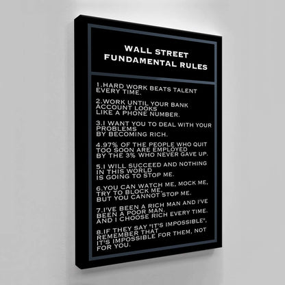 Motivational financial quotes canvas acrylic art inspirational SUCCESS quote Wall Street rules SUCCESS trader entrepreneur office print