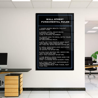 Motivational financial quotes canvas acrylic art inspirational SUCCESS quote Wall Street rules SUCCESS trader entrepreneur office print