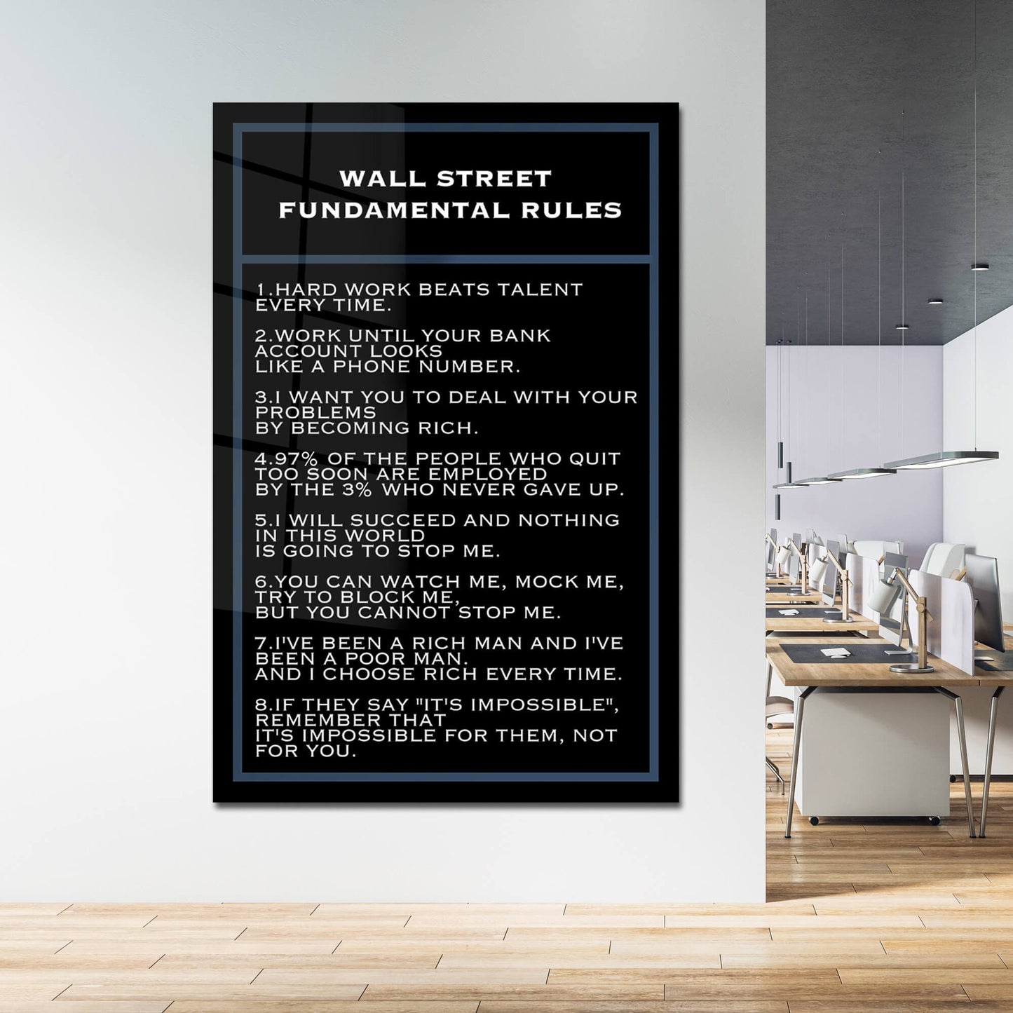 Motivational financial quotes canvas acrylic art inspirational SUCCESS quote Wall Street rules SUCCESS trader entrepreneur office print