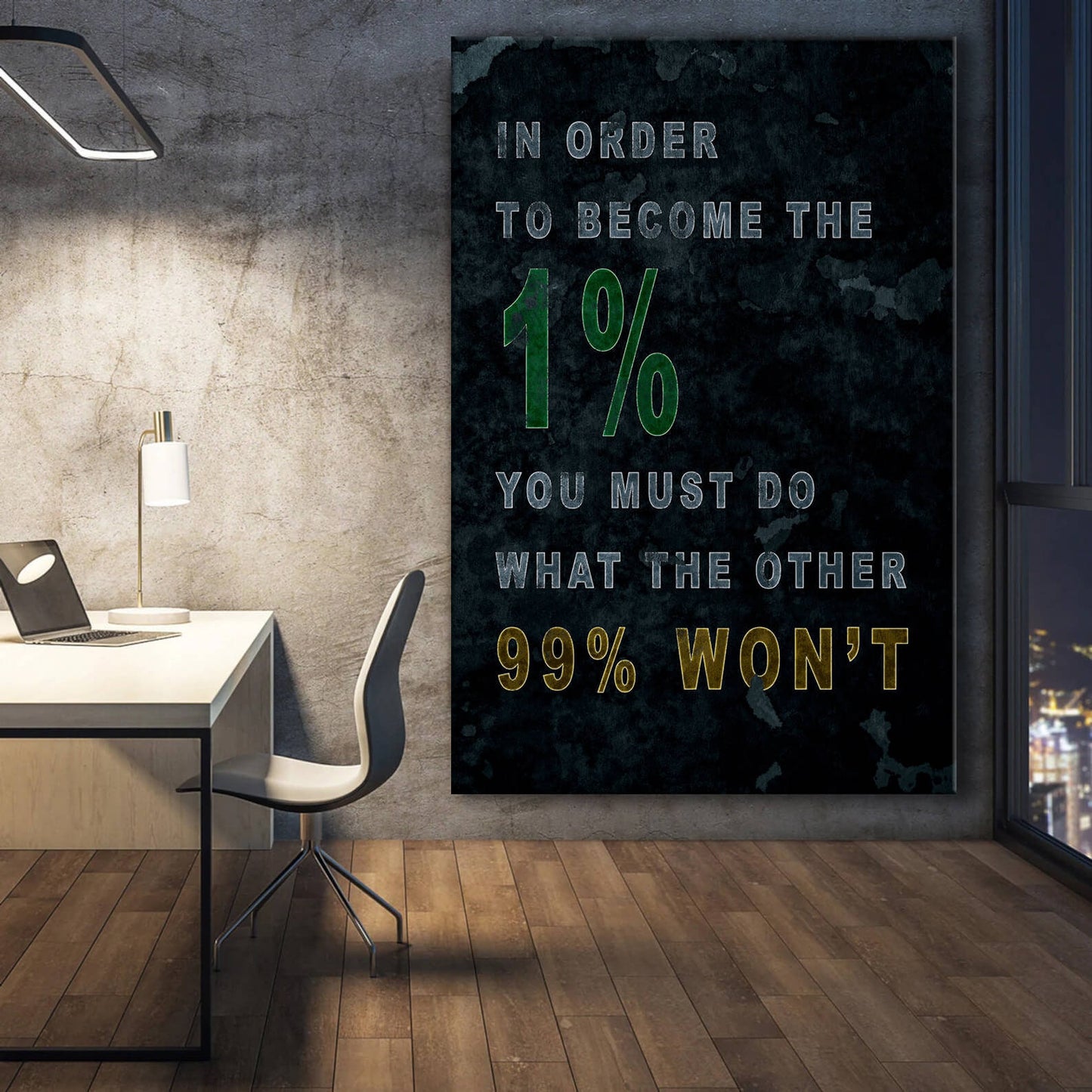 In Order to Become the 1 Percent You Must Do What the Other 99 Won't Canvas Motivational Quote Art