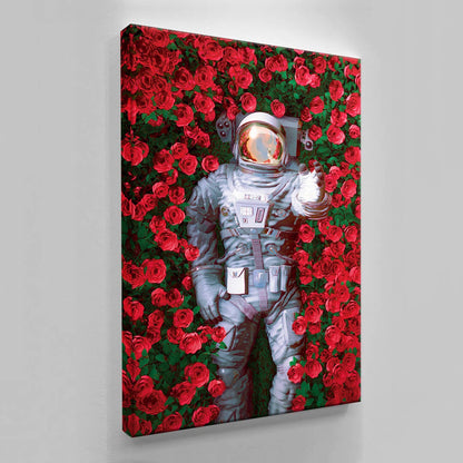 ASTRONAUT In a ROSES LANDSCAPE