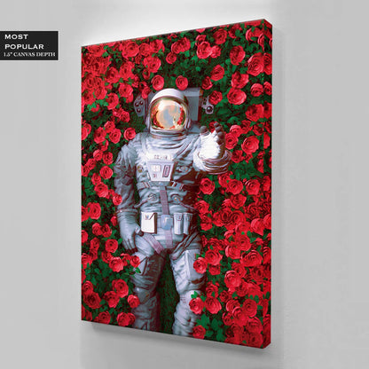 ASTRONAUT In a ROSES LANDSCAPE