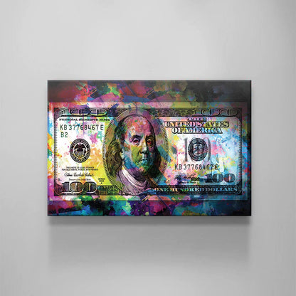 100 Dollar Bill Benjamin Franklin Motivational Canvas/Acrylic Wall Art