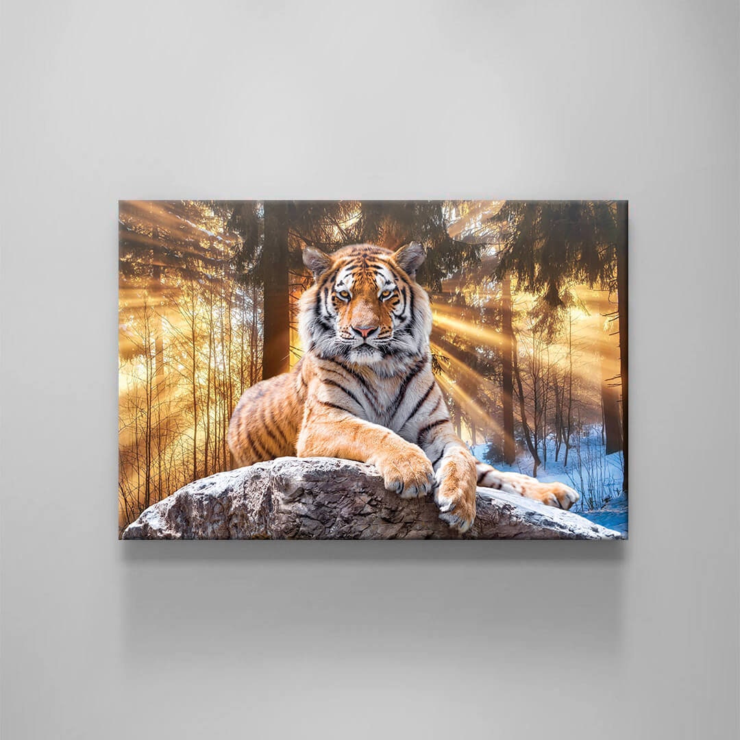 Adult Will Tiger Head abstract, art tiger in the woods gold Tiger art