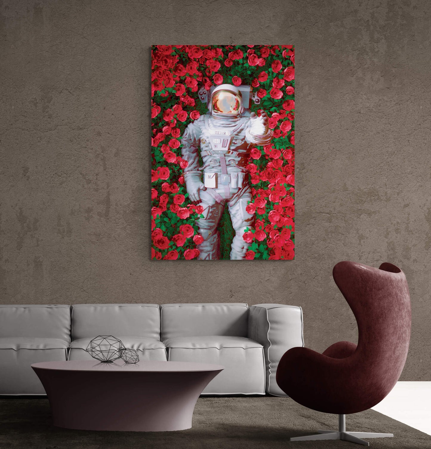 ASTRONAUT In a ROSES LANDSCAPE