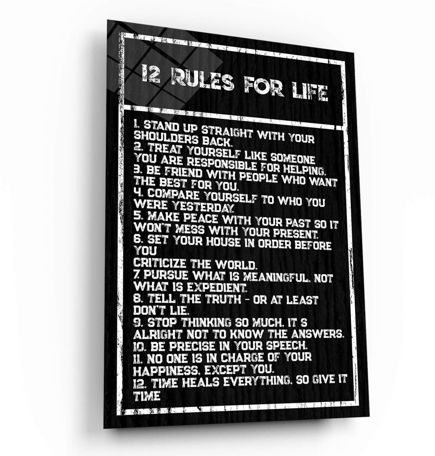 Inspirational office decor canvas acrylic motivational SUCCESS art 12 rules for SUCCESS in life home wall quote living room poster