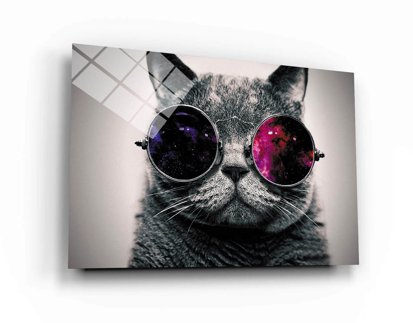 Cat Wearing Glasses funny cat wall art living room, post abstract canvas