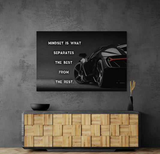 Mindset Motivational Canvas Black and White Lambo Office Inspirational Art 1 Club Hustle and Grind Entrepreneur Poster