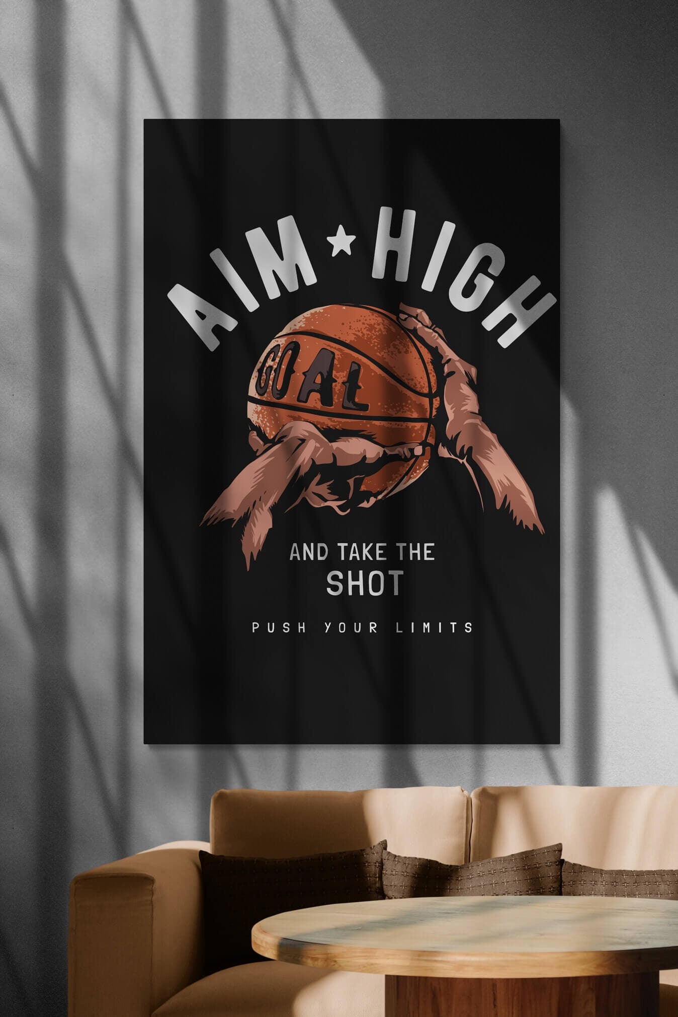 Aim High and Take the Shot Motivational Canvas/Acrylic Art - Push Your Limits Inspirational Poster for Goal-Driven Hustlers