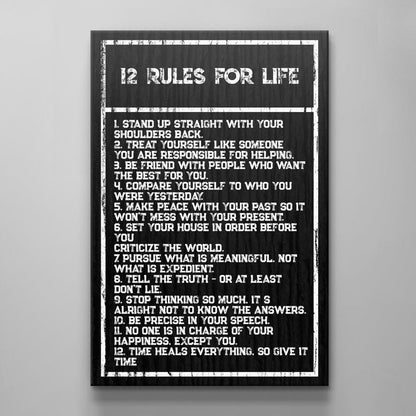 Inspirational office decor canvas acrylic motivational SUCCESS art 12 rules for SUCCESS in life home wall quote living room poster