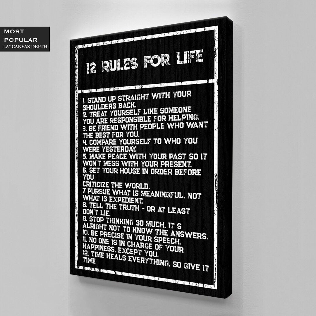 Inspirational office decor canvas acrylic motivational SUCCESS art 12 rules for SUCCESS in life home wall quote living room poster