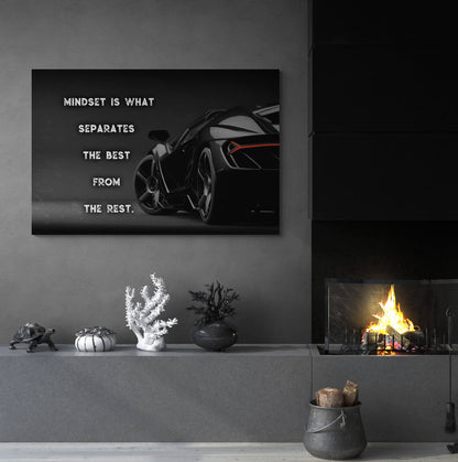 Mindset Motivational Canvas Black and White Lambo Office Inspirational Art 1 Club Hustle and Grind Entrepreneur Poster