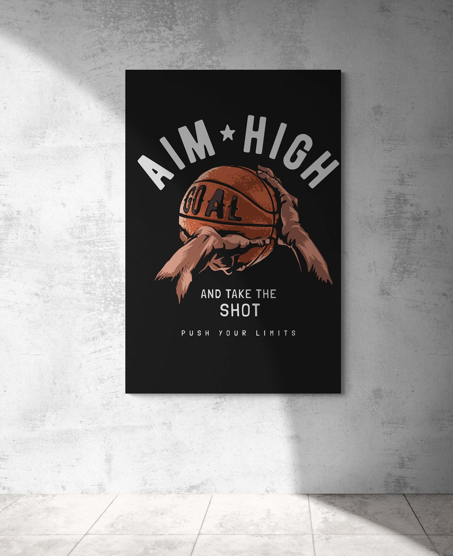 Aim High and Take the Shot Motivational Canvas/Acrylic Art - Push Your Limits Inspirational Poster for Goal-Driven Hustlers