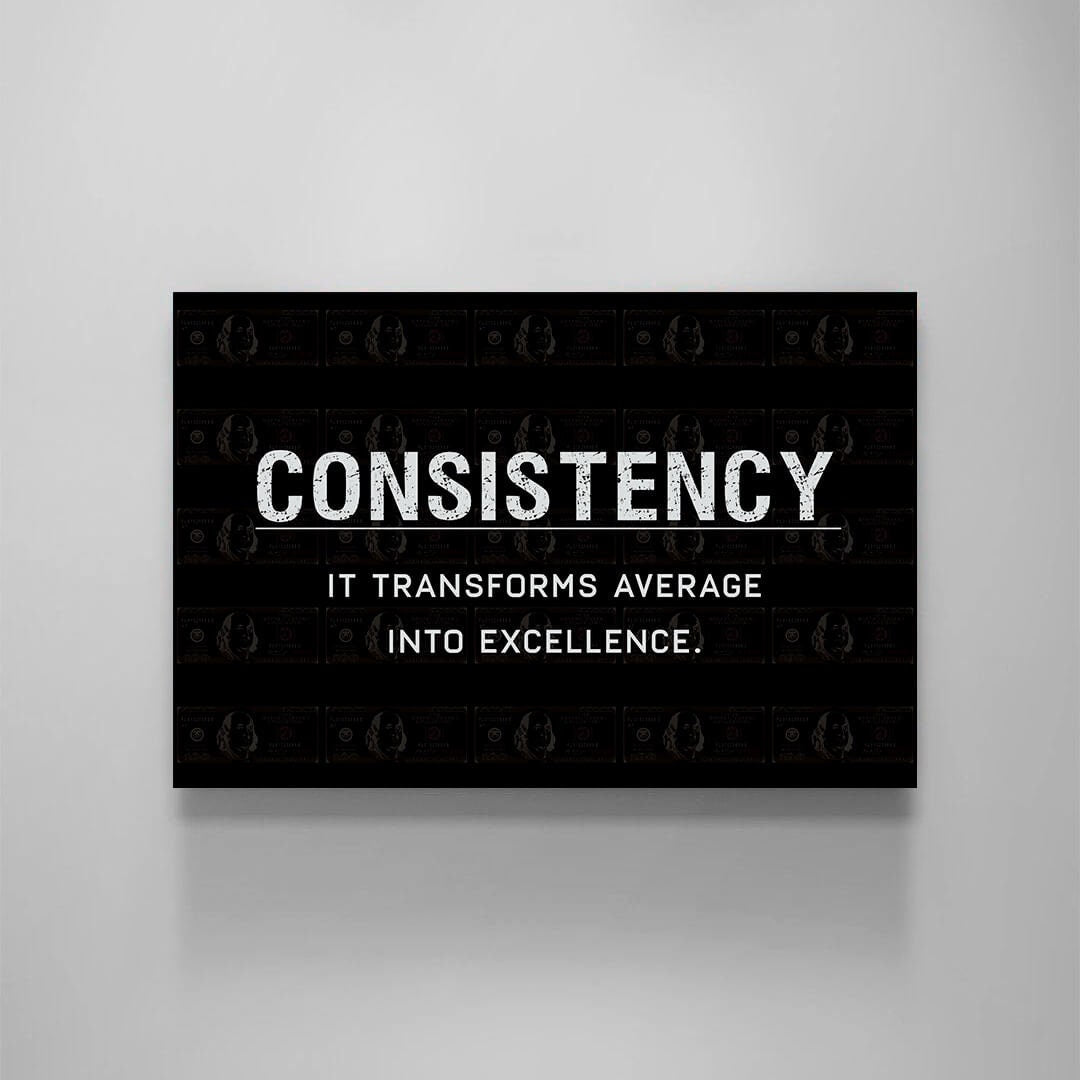 Consistency Definition Entrepreneur Wall Art Motivational Canvas Office Decor Modern Meaning Print Sign Inspirational Businessman Poster