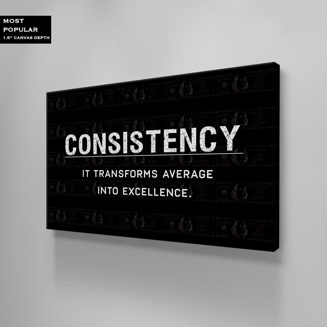 Consistency Definition Entrepreneur Wall Art Motivational Canvas Office Decor Modern Meaning Print Sign Inspirational Businessman Poster