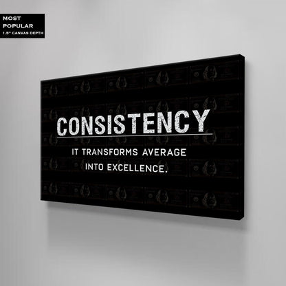 Consistency Definition Entrepreneur Wall Art Motivational Canvas Office Decor Modern Meaning Print Sign Inspirational Businessman Poster