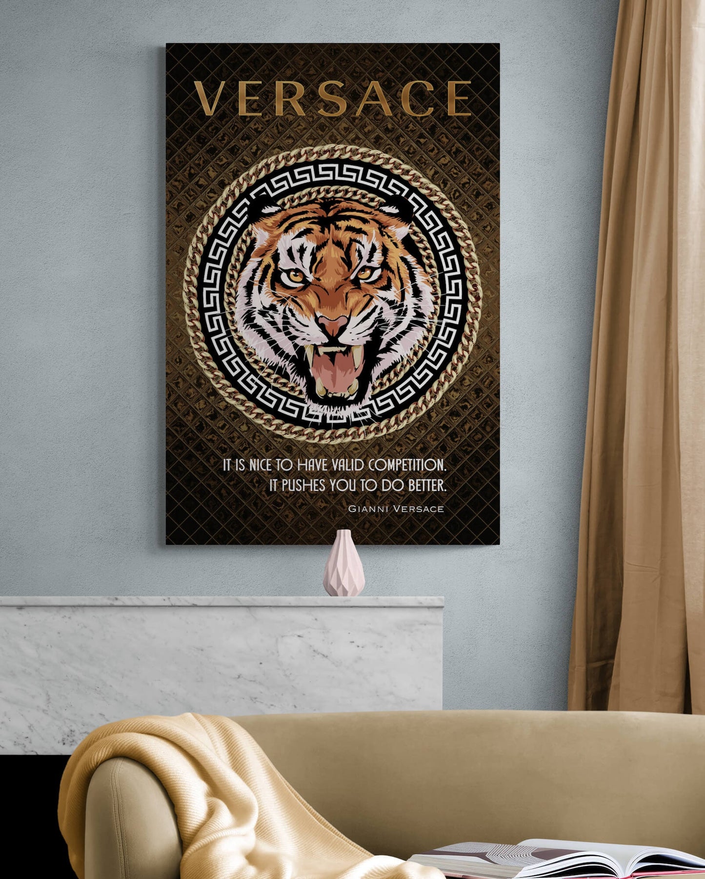 Motivational Pop Art Canvas Luxury Lifestyle Poster Competition Inspirational Print Entrepreneur Office Wall Hanging Gold Rich Style Art