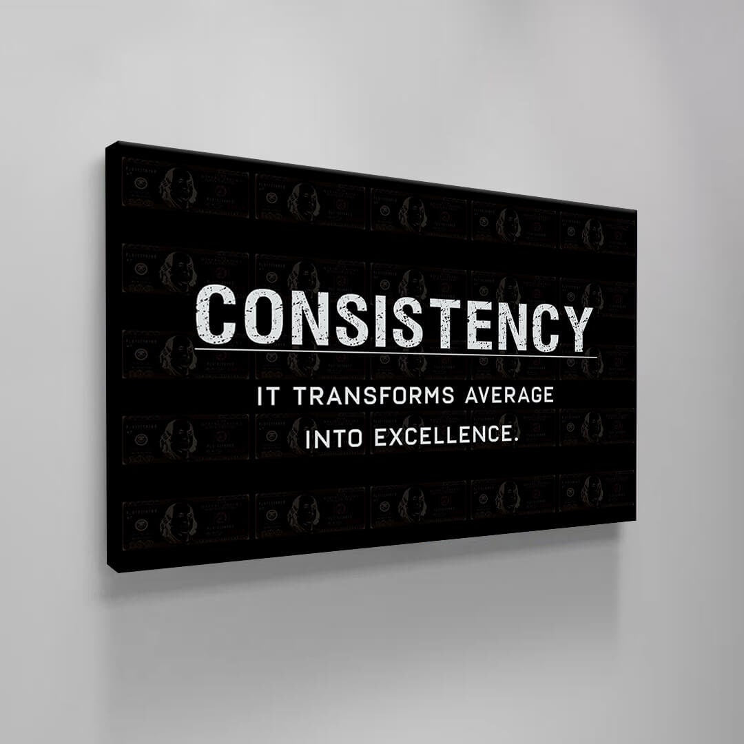 Consistency Definition Entrepreneur Wall Art Motivational Canvas Office Decor Modern Meaning Print Sign Inspirational Businessman Poster