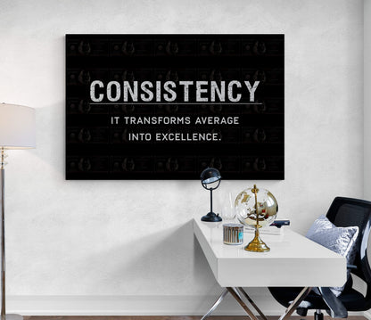 Consistency Definition Entrepreneur Wall Art Motivational Canvas Office Decor Modern Meaning Print Sign Inspirational Businessman Poster