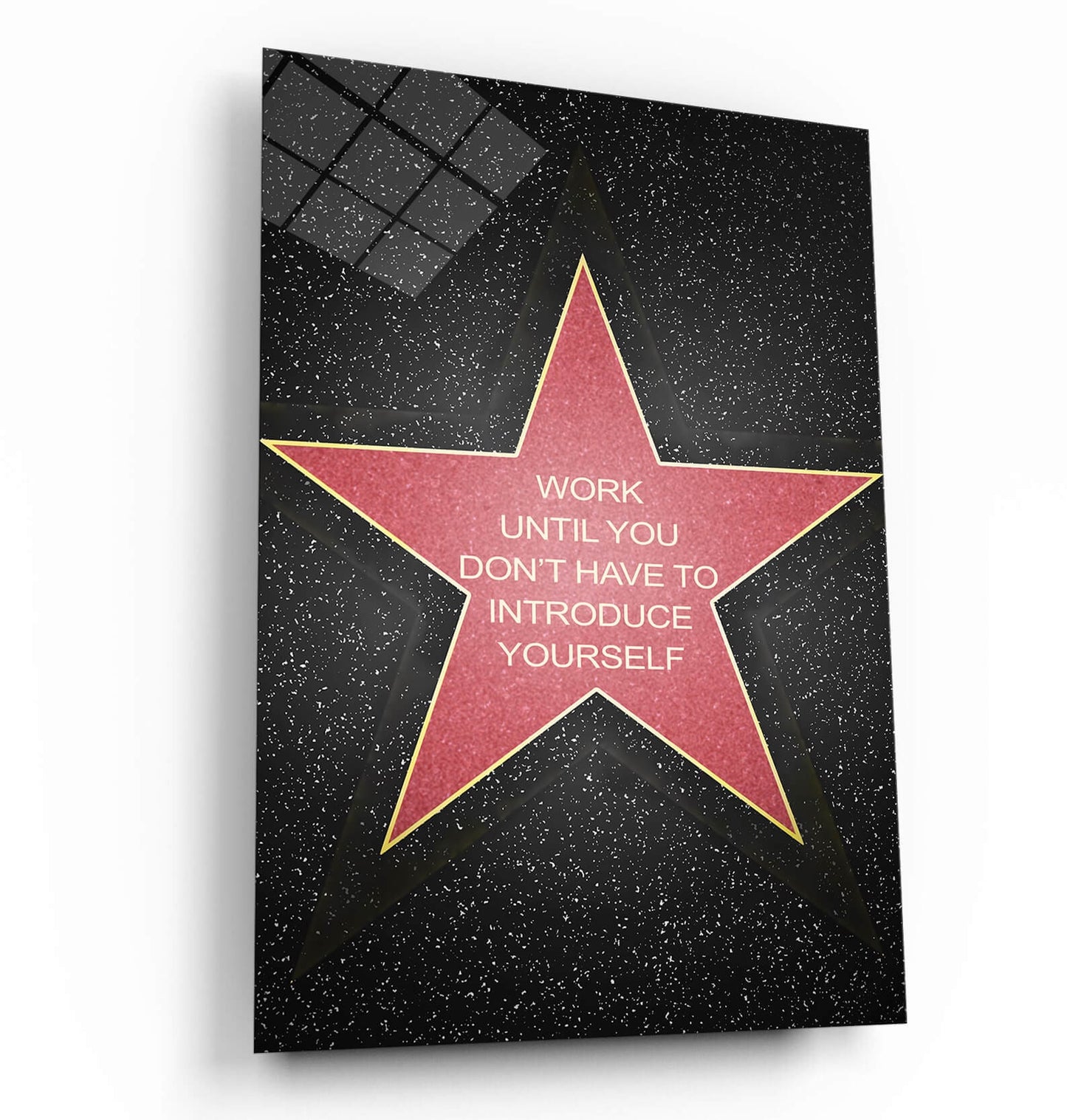 Work Until You Don't Have to Introduce Yourself Canvas - Fame Star Art - Motivational Poster Inspirational Office Sign - Gold Star Home Decor