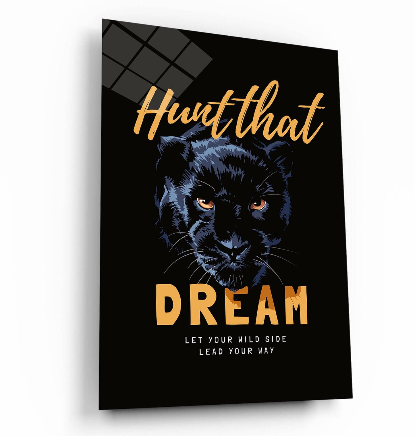 Hunt That Dream Canvas Motivational Poster Inspirational Art Let Your Wild Side Lead Your Way Leopard Look Art Black Panther Quote Art