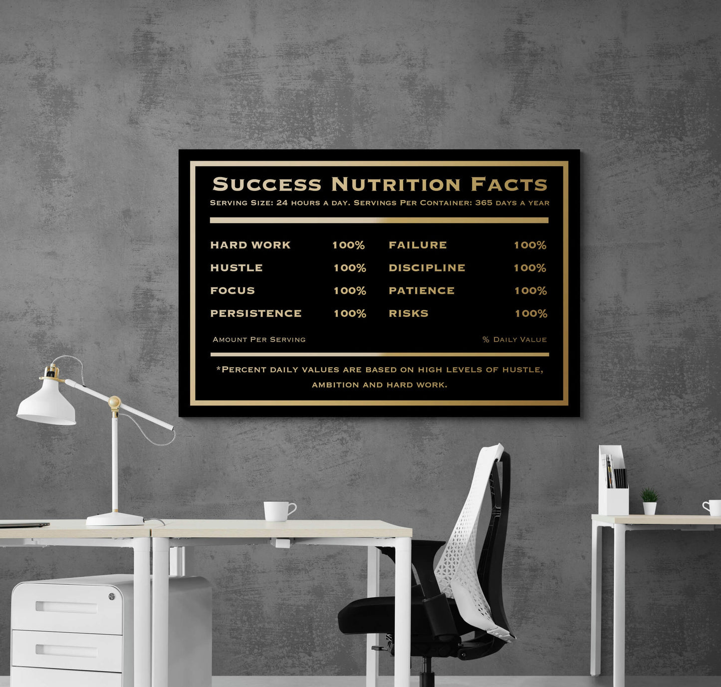 Motivational wall modern art canvas print inspirational SUCCESS art success nutrition facts succeed office decor successful sign poster