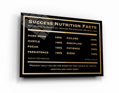 Motivational wall modern art canvas print inspirational SUCCESS art success nutrition facts succeed office decor successful sign poster