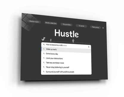 How to Become a Millionaire Canvas Hustle Browser Screen Effect Poster Grind Every Day Art Limit Distractions Motivational Office Print