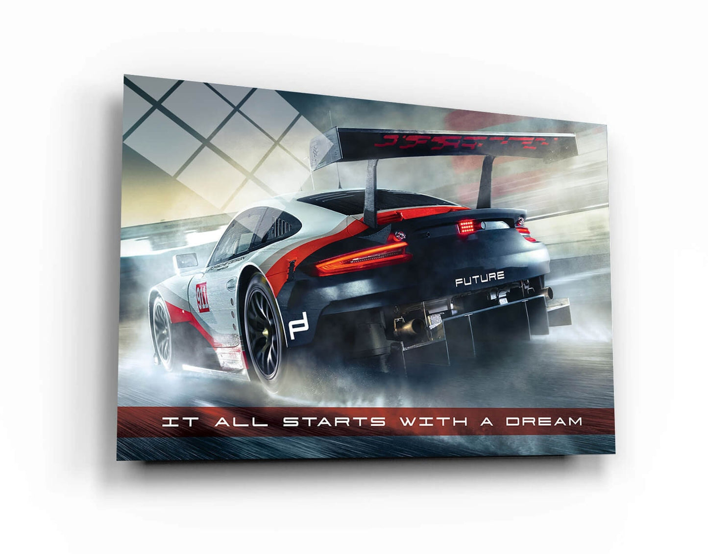 It All Starts with a Dream Acrylic Metal or Canvas Poster Print Sport Car Motivational Quote Living Room Office Car Quote Poster Decor