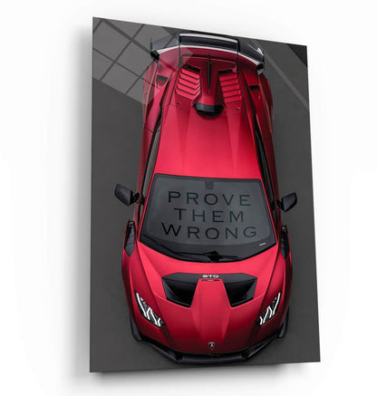 Prove Them Wrong Motivational Wall Art Inspirational Poster Quote Sport Car Office Print Red Lambo Canvas Entrepreneur Office Poster Art