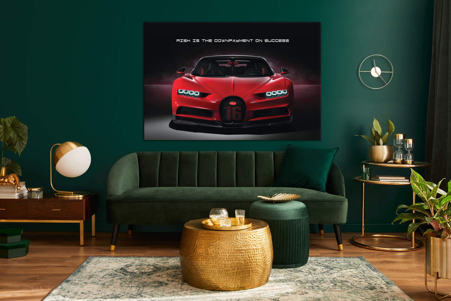 Risk Is the Downpayment on Success Motivational Sport Car Canvas Inspirational Red Car Quote Art Expensive Luxury Car Poster Office Art