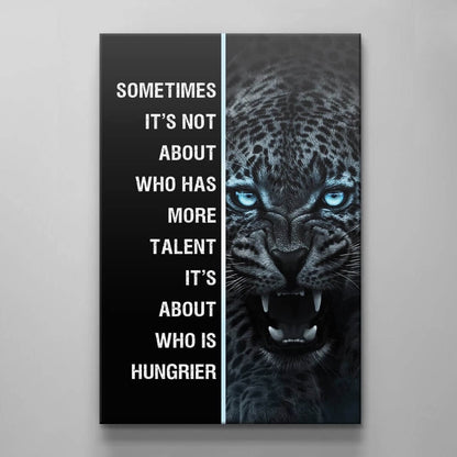 Motivational Canvas Quote Tiger Art Hard Work Beats Talent Every Time Poster Aggressive Tiger Look Inspirational Print Office Quote Design