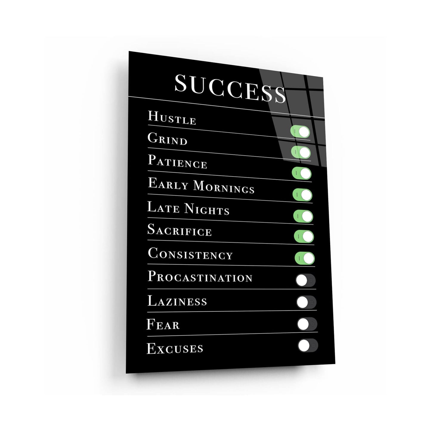 Motivational wall art canvas print inspirational SUCCESS art success alarm hustle grind early mornings sacrifice no fear no excuses poster