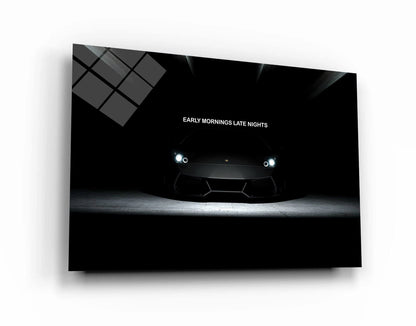 Early Mornings Late Nights Motivational Wall Art Inspirational Canvas Hustle and Grind Office Print Black Lambo Quote Poster Consistency