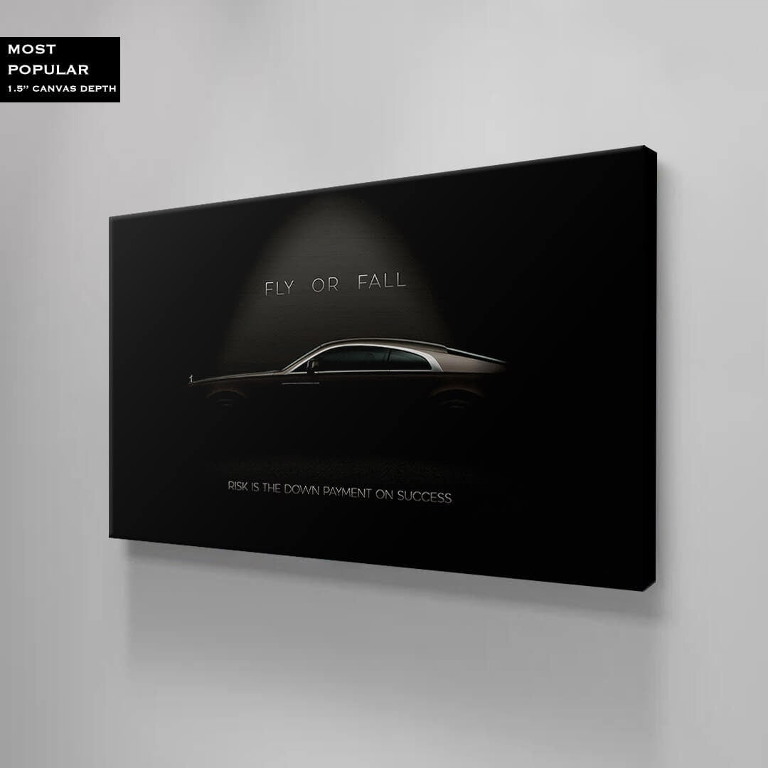 Risk Is the Downpayment on Success Motivational Luxury Car Canvas Inspirational Red Car Quote Art Expensive Luxury Car Poster Office Art