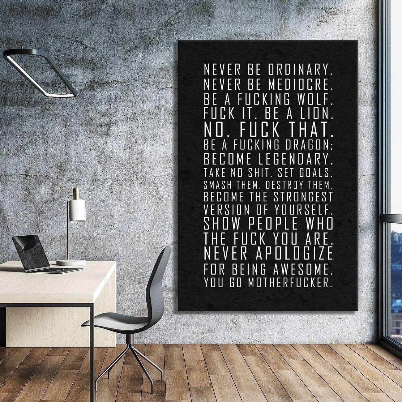 Motivational Wall Art Inspirational Poster Print Entrepreneur Quotes Office Canvas Never Be Ordinary Art Motivate Quotes Print